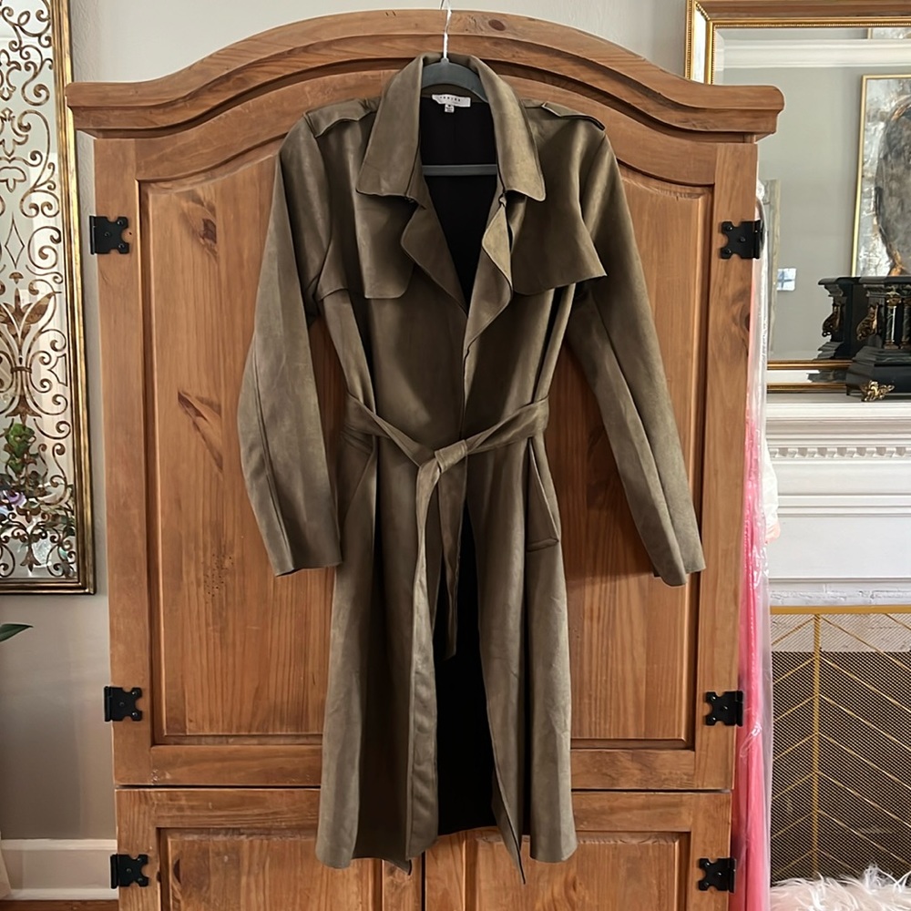 Trench coat…olive green; never been worn